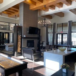 clubhouse with fireplace
