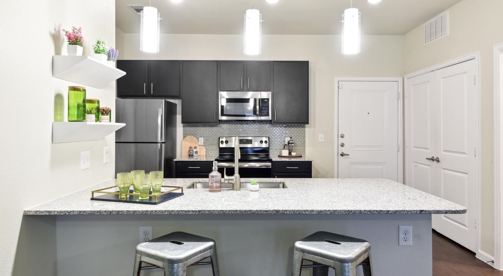 Well-lit kitchen with ample counter space